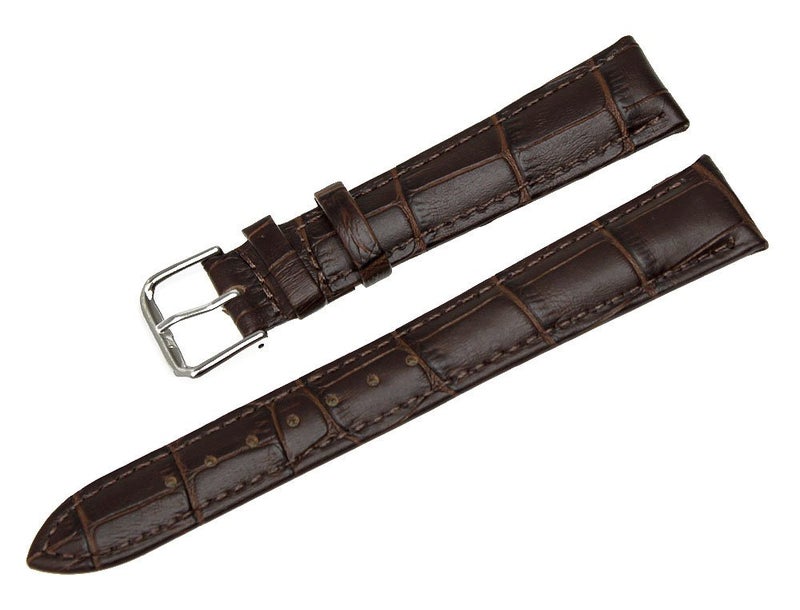 RECHERE Leather Watch Band Strap Pin Buckle Color Brown (width 20mm) - Image 2
